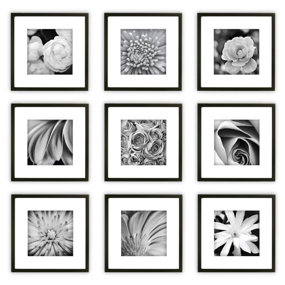 9pc Wall Frame Set Black - Gallery Perfect | Target