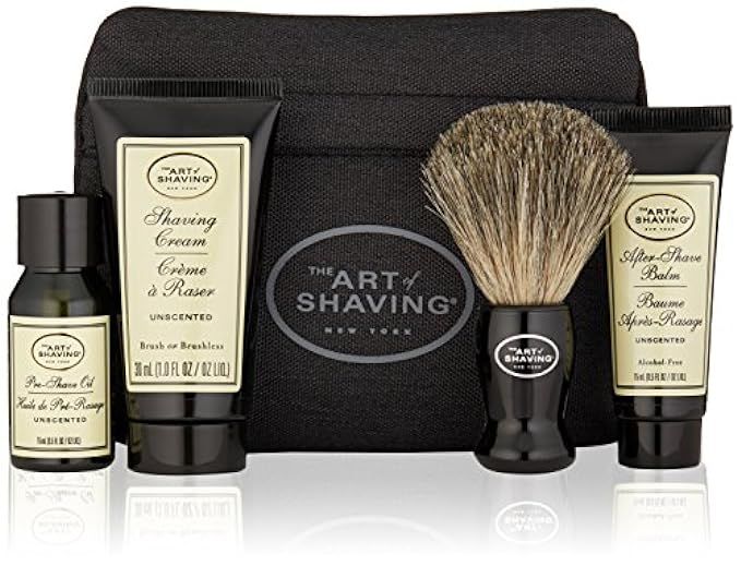 The Art of Shaving 4 Piece Starter Kit with Bag, Unscented | Amazon (US)