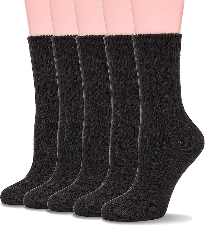 MOGGEI Womens Wool Warm Socks for Hiking Winter Thick Thermal Crew Cozy Cabin Ladies Gift Comfy B... | Amazon (US)