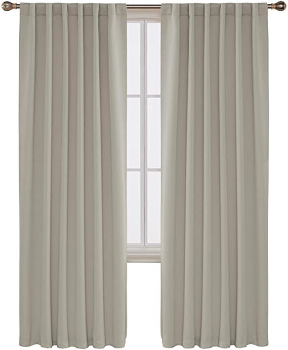 Deconovo Back Tab and Rod Pocket Solid Thermal Insulated Blackout Curtain and Drapes for Nursery ... | Amazon (US)