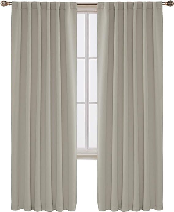 Deconovo Back Tab and Rod Pocket Solid Thermal Insulated Blackout Curtain and Drapes for Nursery ... | Amazon (US)