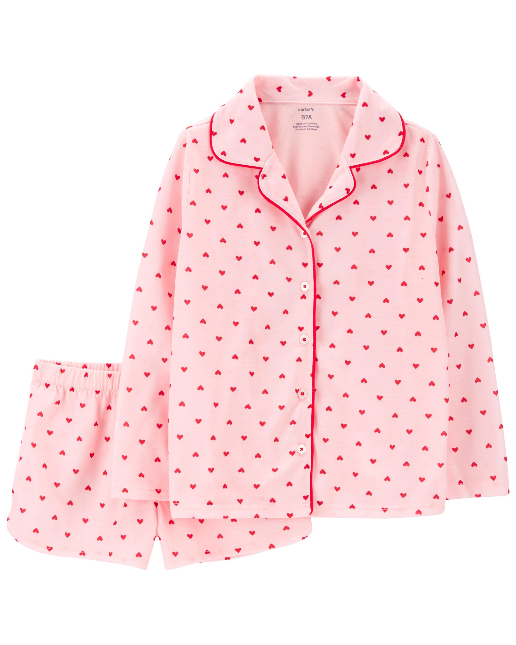 Kid 2-Piece Heart Coat-Style PJs | carters.com | Carter's