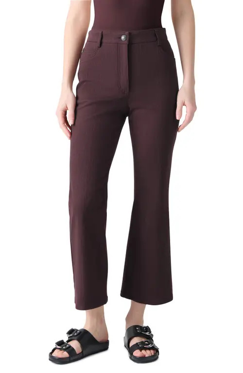 Akris punto Cali Stretch Denim Crop Bootcut Jeans in Blackberry at Nordstrom, Size 4 | Nordstrom
