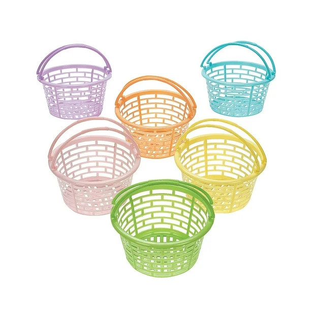 Plastic Pastel Round Baskets - Party Supplies - 12 Pieces - Walmart.com | Walmart (US)