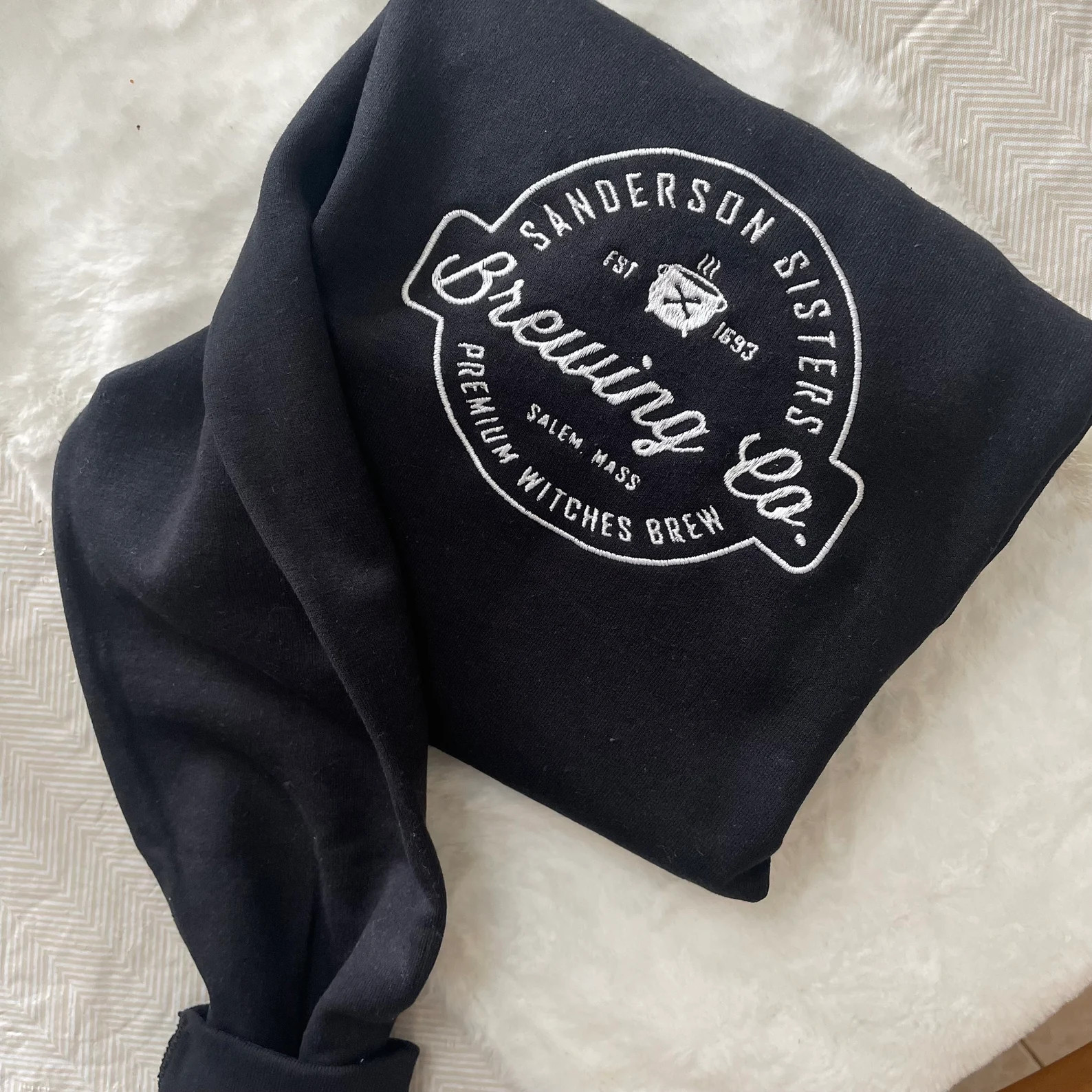 Hocus Pocus Brewing Co Sanderson Sisters Embroidered Y2K Style Embroidered Crewneck Sweatshirt Ha... | Etsy (US)