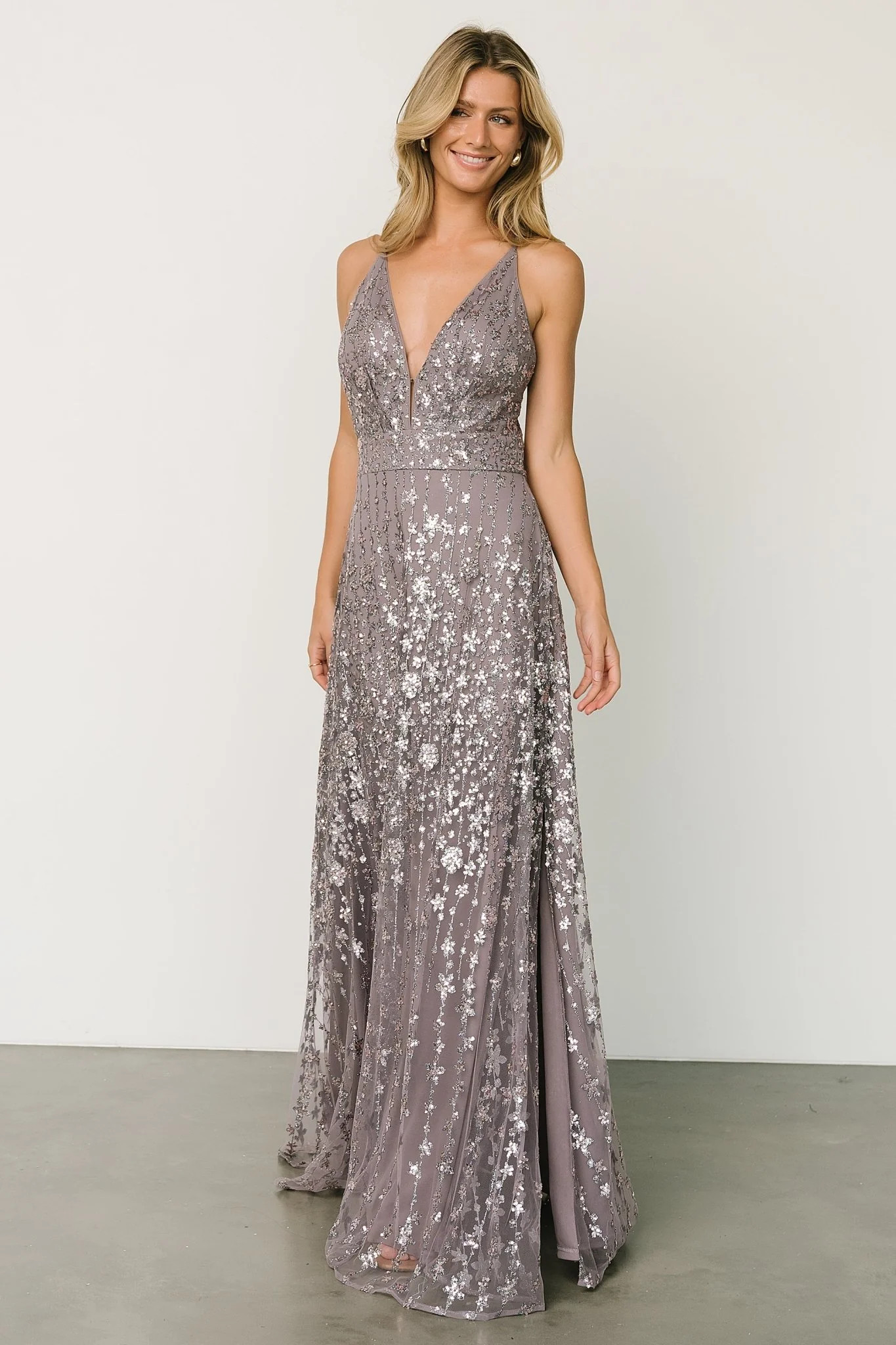 Tiara Sequin Gown | Dusty Purple | Baltic Born