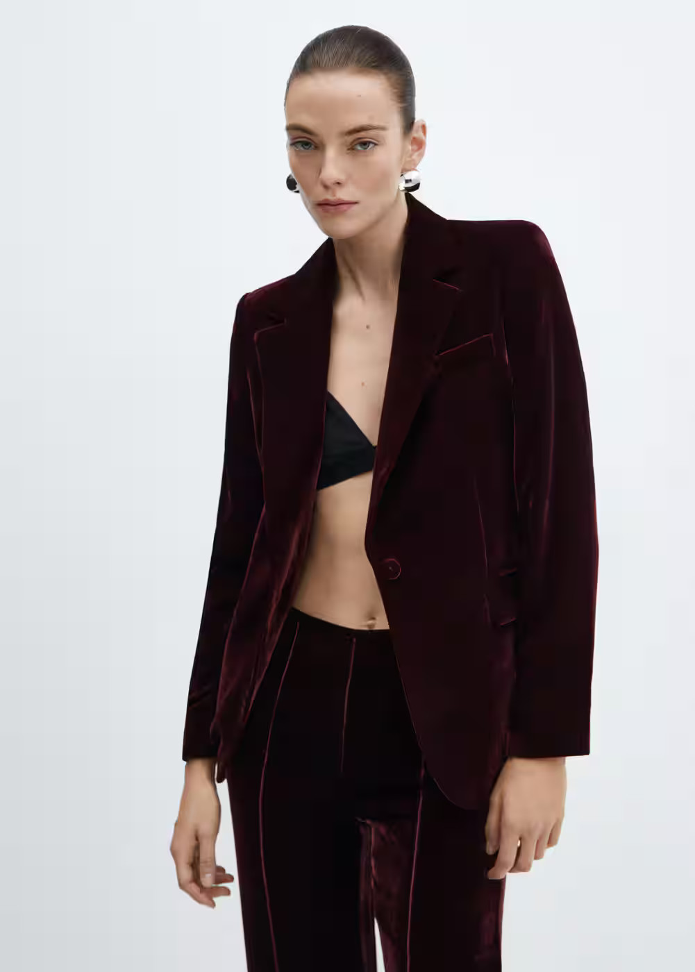 Velvet blazer -  Women | Mango USA | MANGO (US)