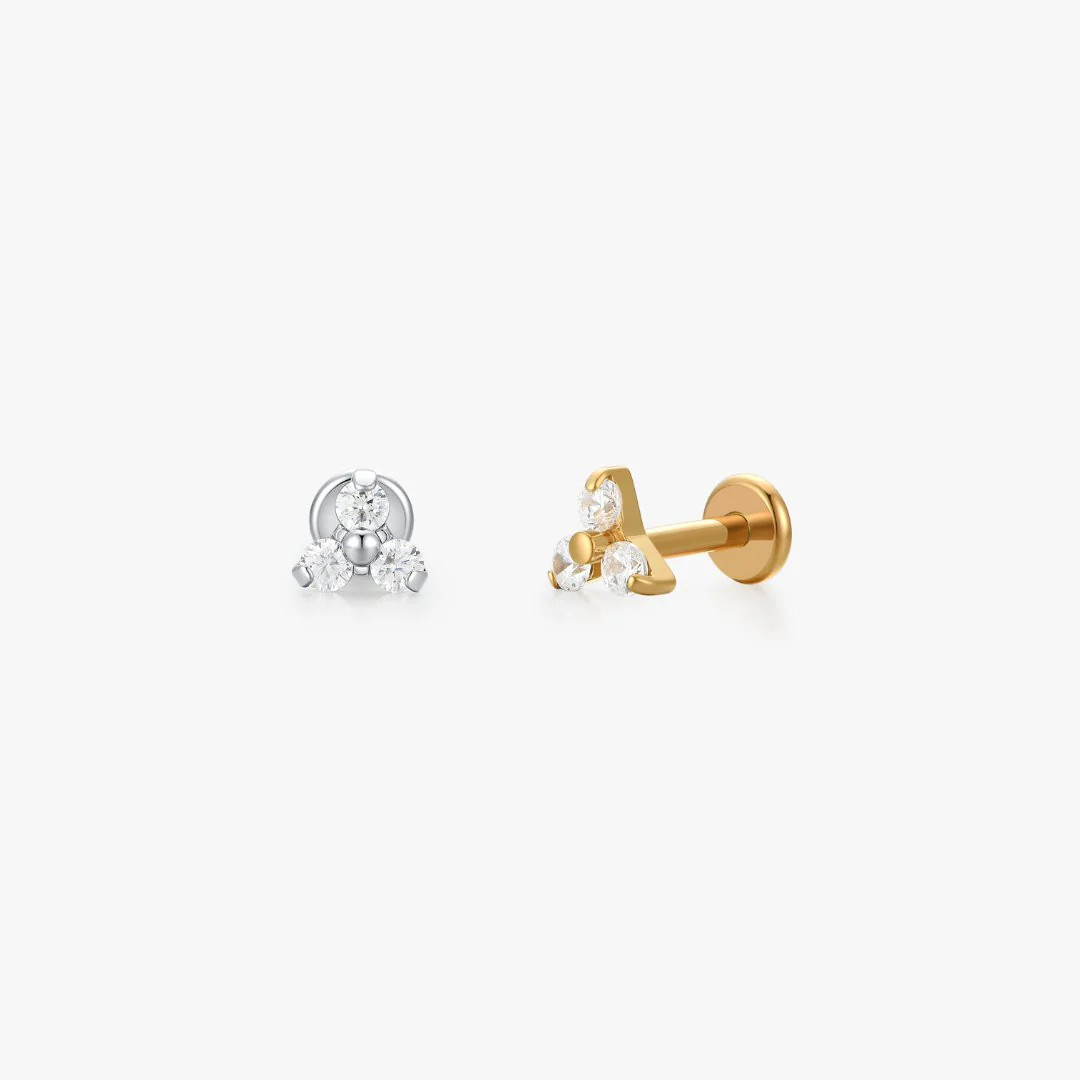 Titanium Twinkle Flat Back Stud | Flaire & Co.