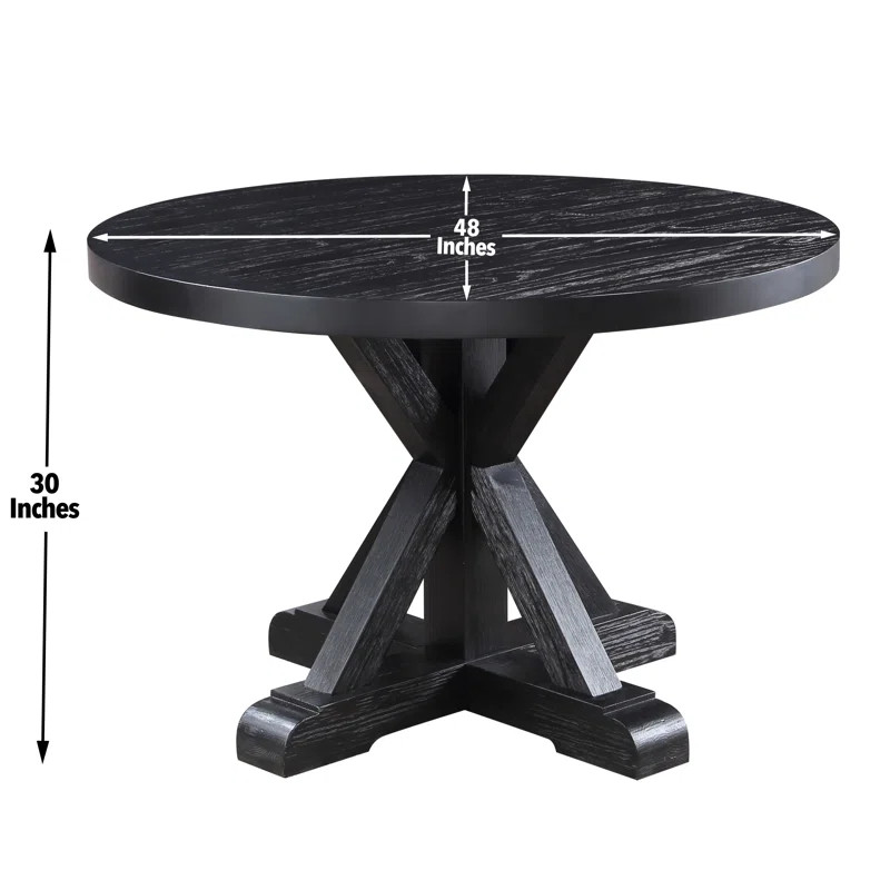 Nya Round Solid Wood Base Dining Table | Wayfair North America