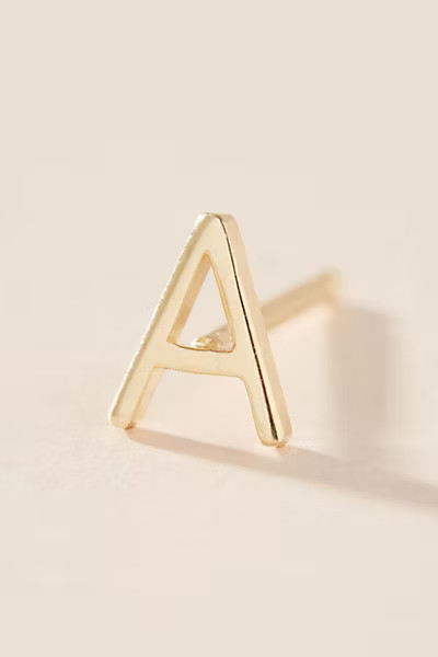 Maya Brenner 14K Yellow Gold Monogram Post Earring | Anthropologie (US)
