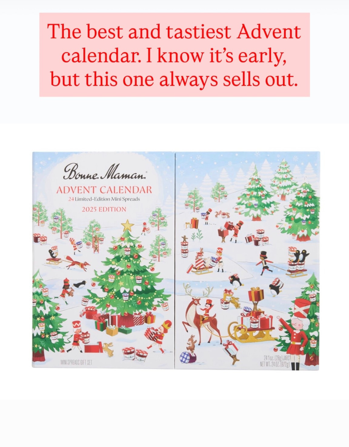 The tastiest and best Advent calendar. Full of Bonne Maman jams and honey, this one is too delicious to pass on. 

#LTKHome #LTKFamily #LTKSeasonal
