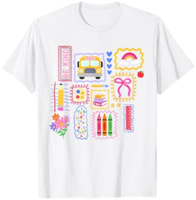 Teacher Colorful Doodle Back to School for Teacher T-Shirt | Amazon (US)