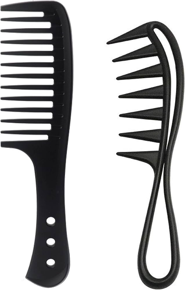 joaoxoko 2 Pcs Wide Tooth Comb, Large Tooth Curl Comb Shark Teeth Hair Hairstyle Tool for Curly W... | Amazon (US)