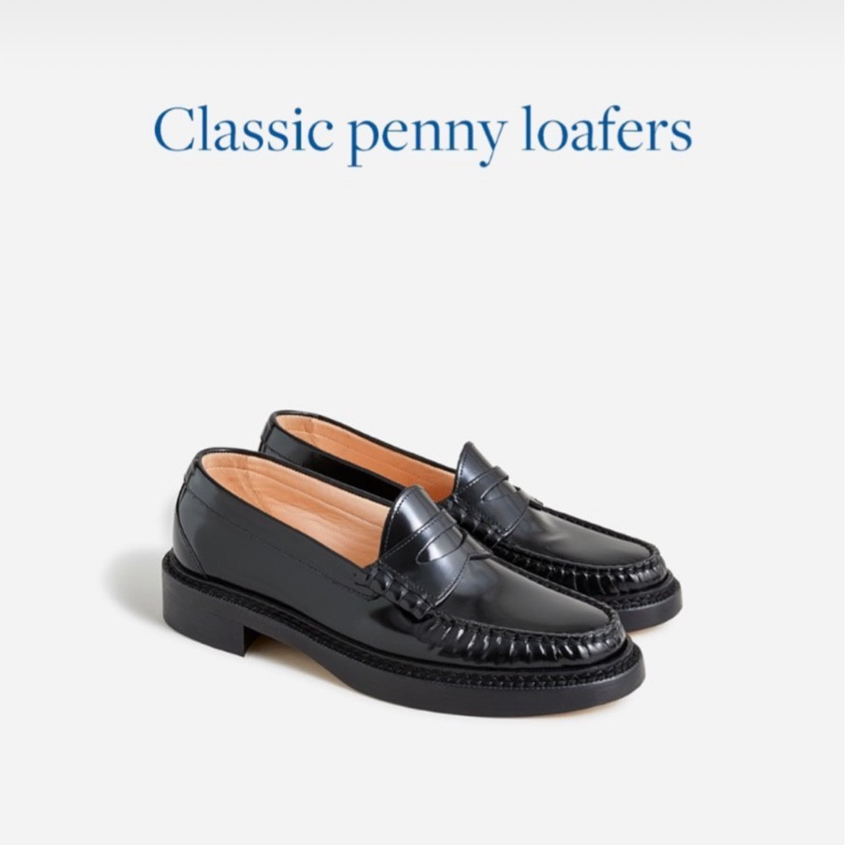 J.Crew penny loafers in black & brown for fall 