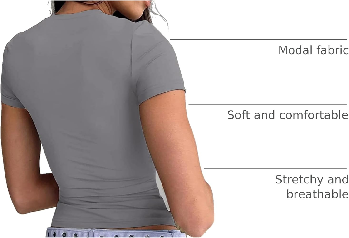 Dwnval Womens Classic Short Sleeve Summer TOS Crew Neck Slim Fit Crop T Shirt | Amazon (US)