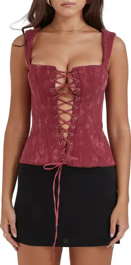 Parisa Lace-Up Corset Top | Nordstrom