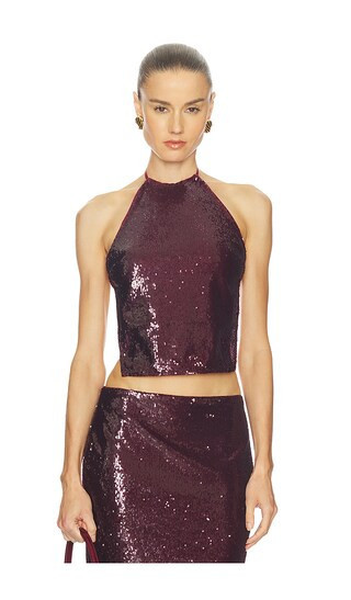 Camila Coelho Noella Top in Burgundy. - size XS | Revolve Clothing (Global)