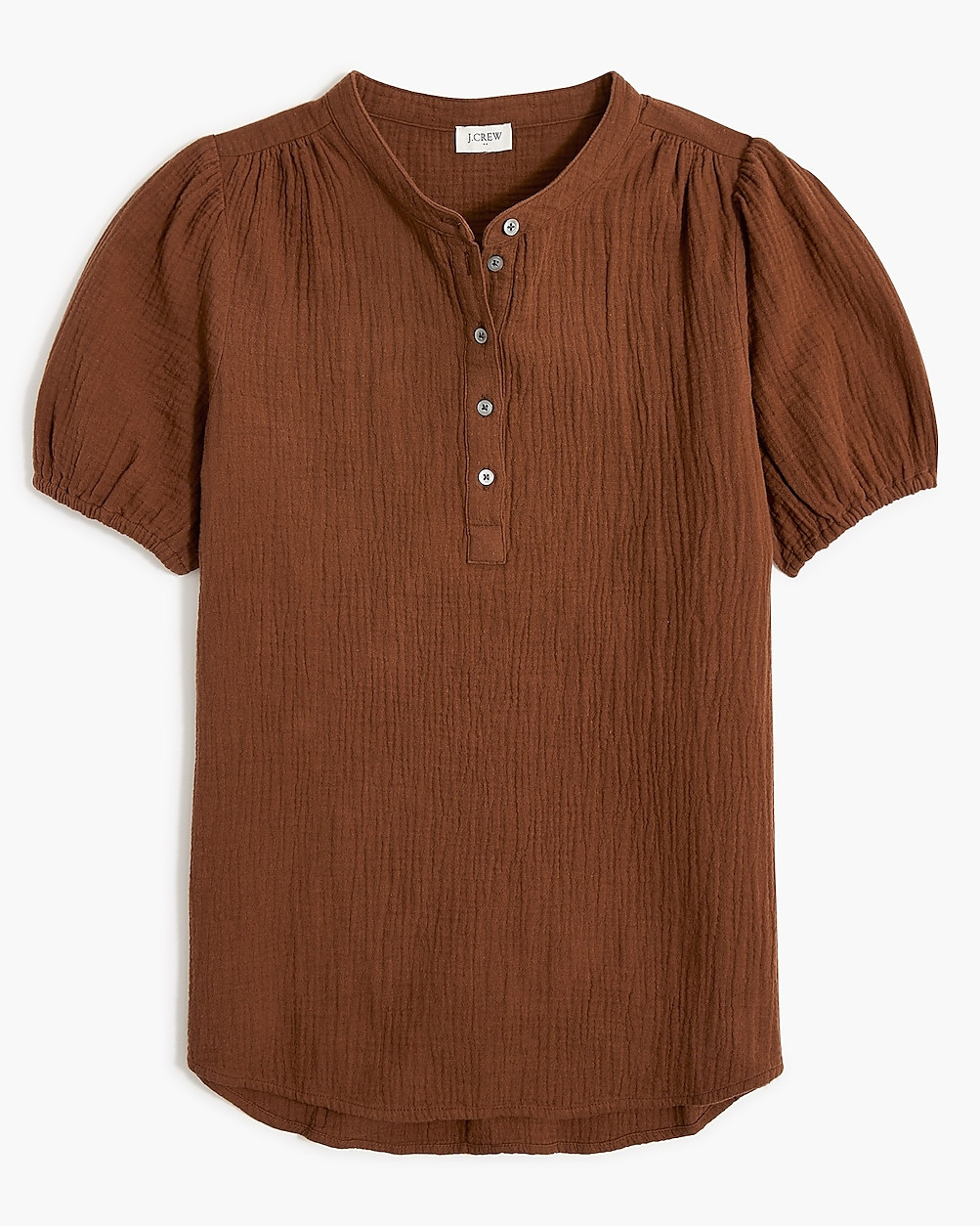 Short-sleeve gauze top with puff sleeves | J.Crew Factory
