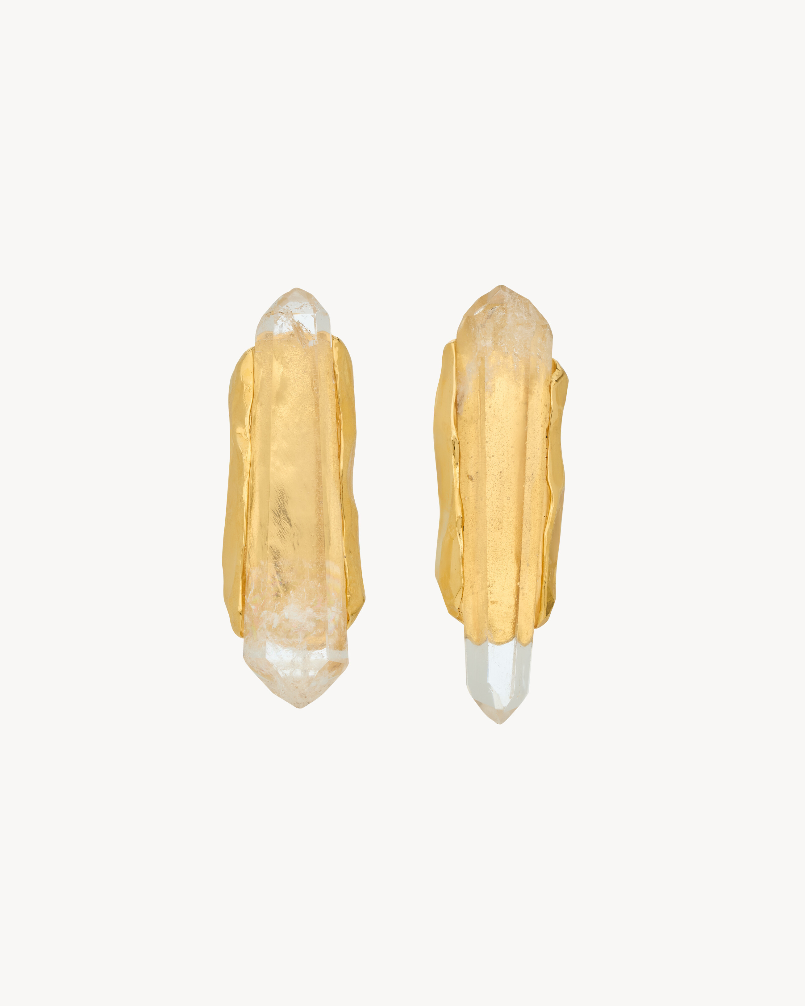 obelisk earrings in crystal rock and metal | Saint Laurent Inc. (Global)