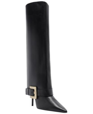 Arezzo Women's Kenny Mid Stiletto Buckle Dress Boots - Black | Macy's