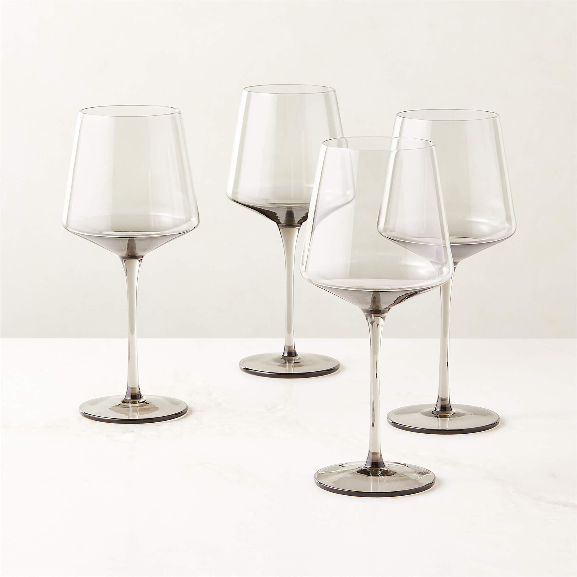 Muse Modern Smoked Red Wine Glass Set of 4 + Reviews | CB2 | CB2