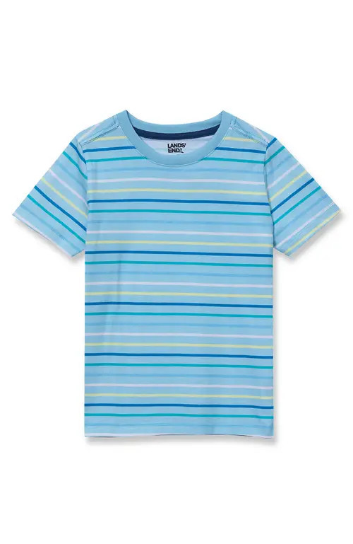 Lands' End Boys Short Sleeve Stripe Crewneck Tee in Crystal Blue Stripe at Nordstrom, Size Xx-Small | Nordstrom
