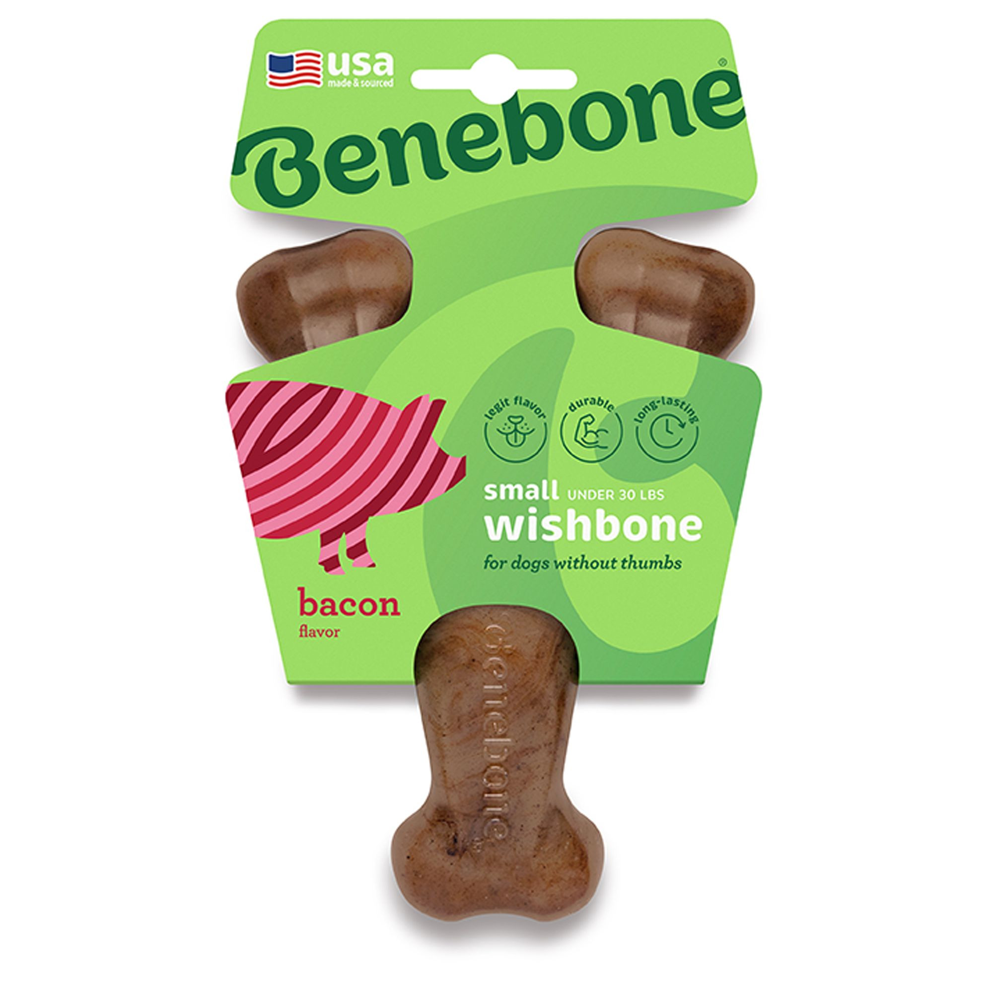 Benebone® Wishbone Durable Dog Chew Toy, Bacon Flavored | PetSmart
