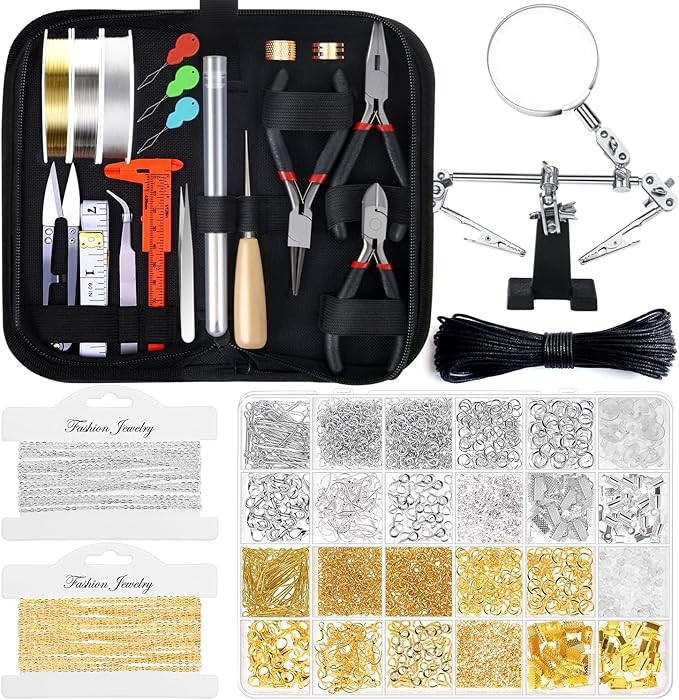 shynek 1857 Pcs Jewelry Making Supplies Kit for Adults, Jewelry Making Tools with Earring Hooks, ... | Amazon (US)