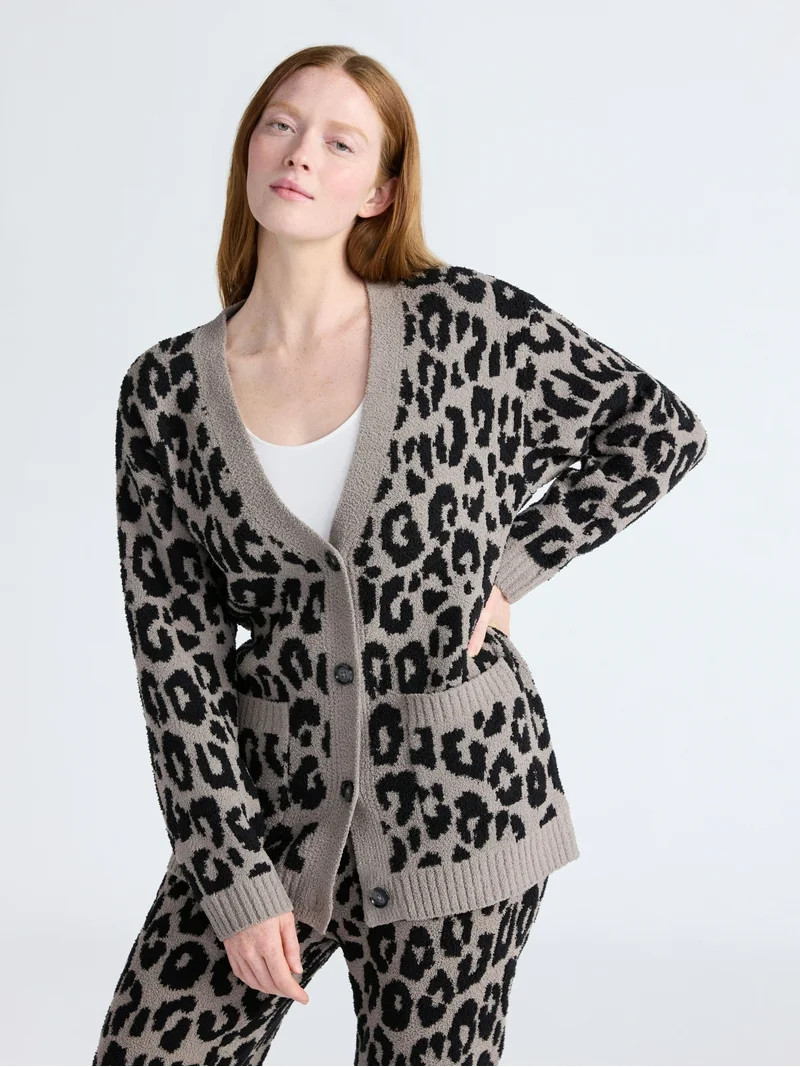 Joyspun Women's Fuzzy Front Pocket Cardigan, Sizes XS-3X | Walmart (US)
