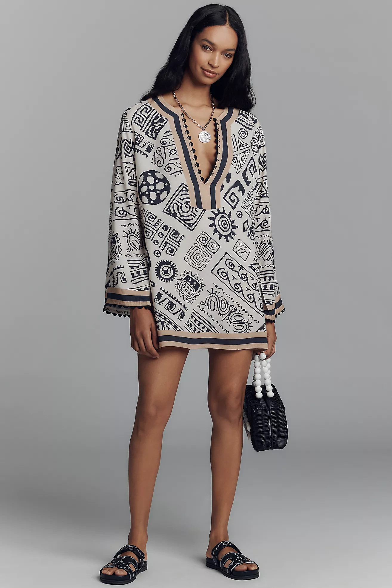 Conditions Apply Printed Mini Kaftan | Anthropologie (US)
