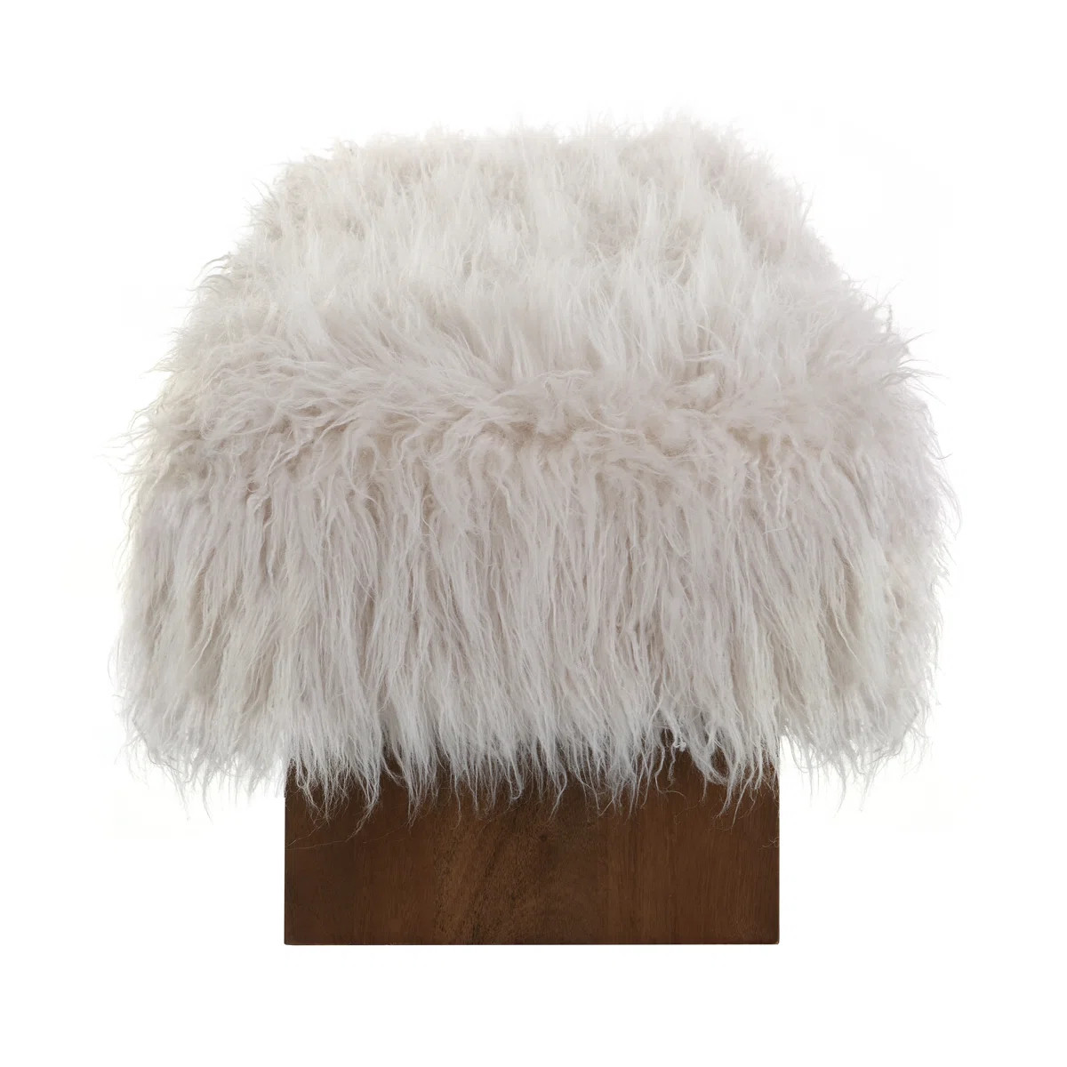 Soren Contemporary Glam Faux Wool Bench With Solid Wood Legs And Soft Upholstered Seat | Wayfair North America