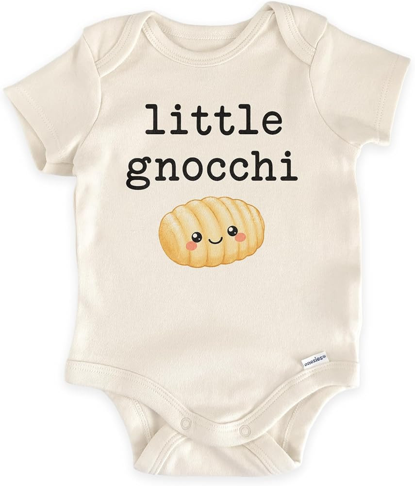 Little Gnocchi Baby Bodysuit, Italian Pasta Newborn (0-3 Months, Natural) | Amazon (US)