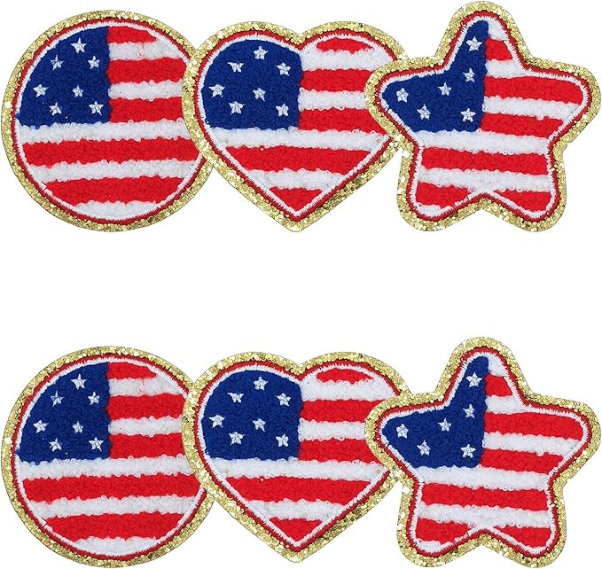 Chenille Letters Patches: 6PCS USA Letter Patches Stickers Varsity Letter Patches Stick on Clothe... | Amazon (US)