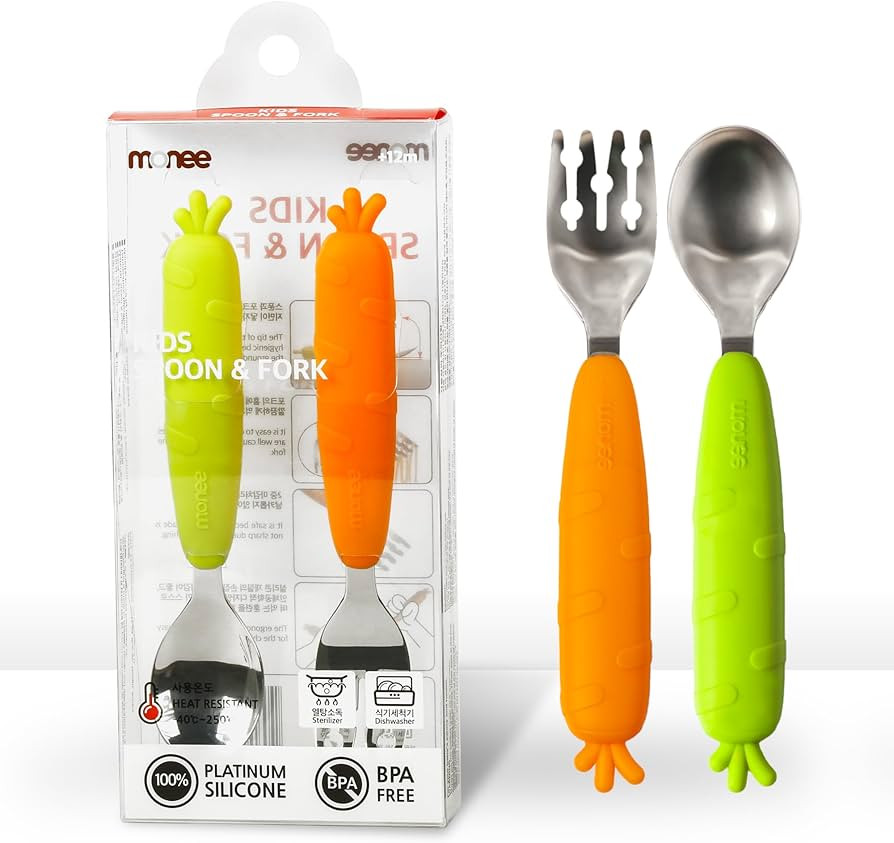 MONEE Utensils for Toddlers & Babies | Cute Utensils for 12 Months Up | Kids Ages 1 2 3 4 Year Ol... | Amazon (US)