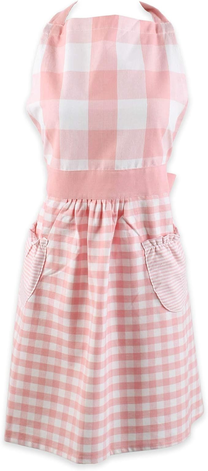 DII Gingham Check Kitchen Collection, Apron, Pink, 31.5x33.5 | Amazon (US)