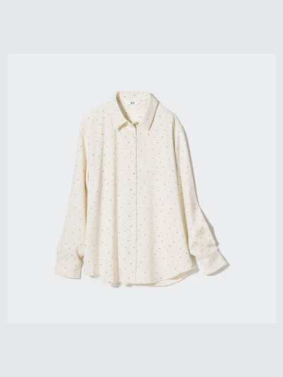 Blouse en Rayonne (à imprimé)Coloris: 01 BLANC CASSÉTaille: Femme SXXSXSSMLXLXXLTrouver ma tai... | Uniqlo FR