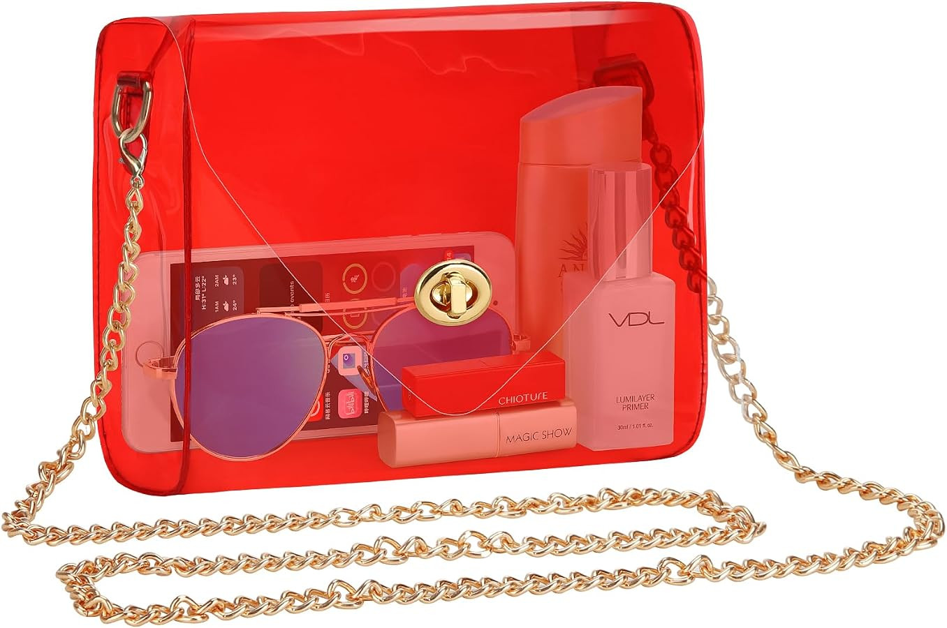 HAOGUAGUA Clear Purse for Women, Clear Bag Stadium Approved, See Through Clear Handbag for Concer... | Amazon (US)