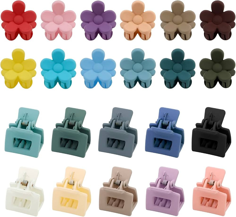 22pcs Mini Claw Clips Small Hair Clips Girls Hair Clips 1.1" Mini Flower Hair Clips Hair Claw Cli... | Amazon (US)