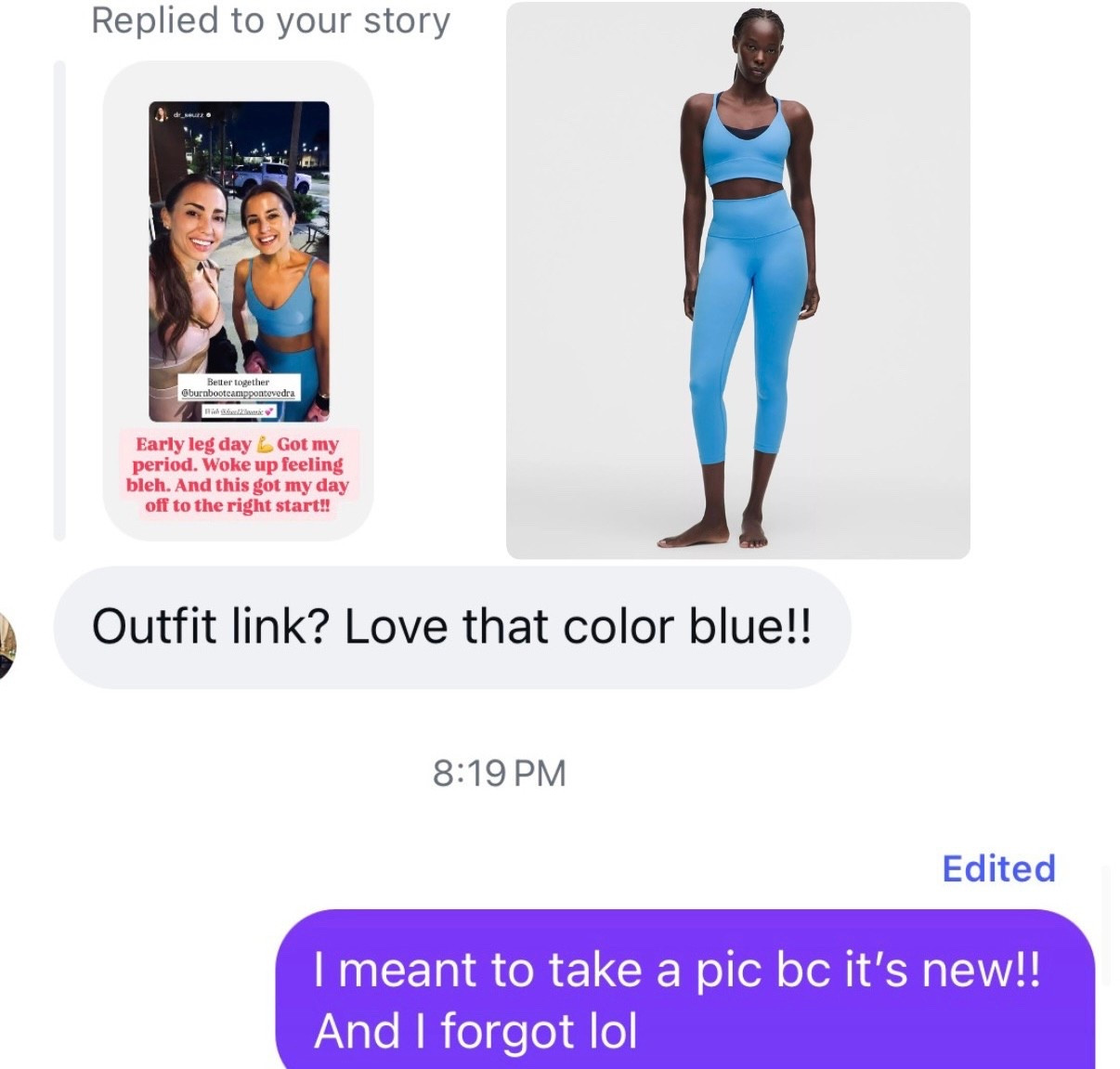 Love this new blue at Lululemon - it’s called Ocean Wave. My workout outfit of the day! Size p in align leggings 23” and XXS in sports bra. Matching workout set. My white sneakers are TTS.

#LTKActive #LTKfitnessgoals #LTKTravel