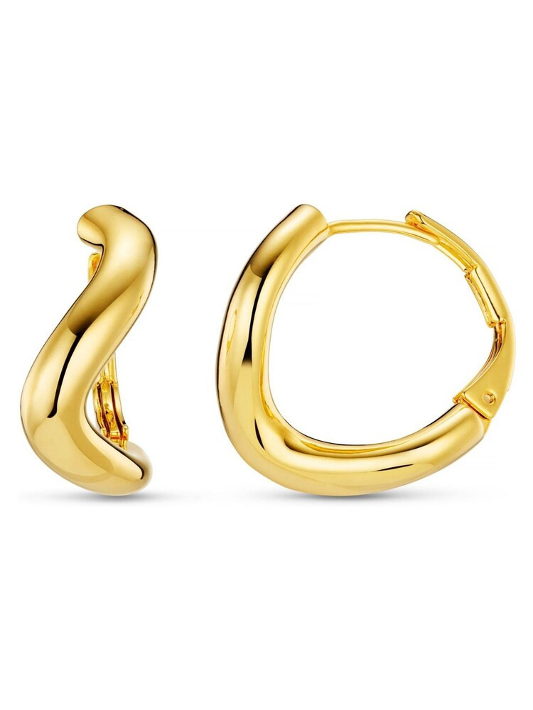 Buy Orelia London Gold Tone Round Wave Chunky Hoop Earrings from Next Ireland | Next EU