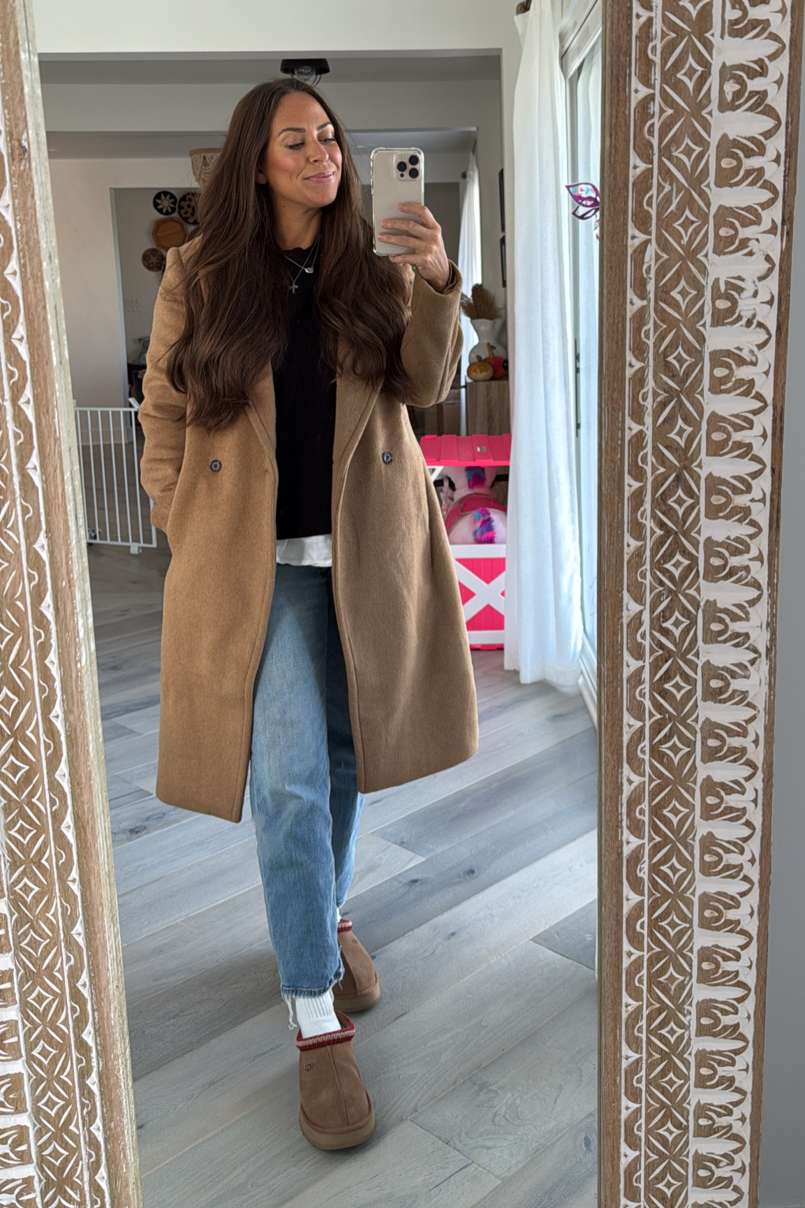 Comfy, cozy, every day sahm outfit! Coat runs big, wearing a size XS. Uggs are kids 4, equal to a women’s size 6. Coat is under $100 on major sale! 

running errands | ootd | pea coat | mom outfit 

#LTKSeasonal #LTKFindsUnder100 #LTKHoliday