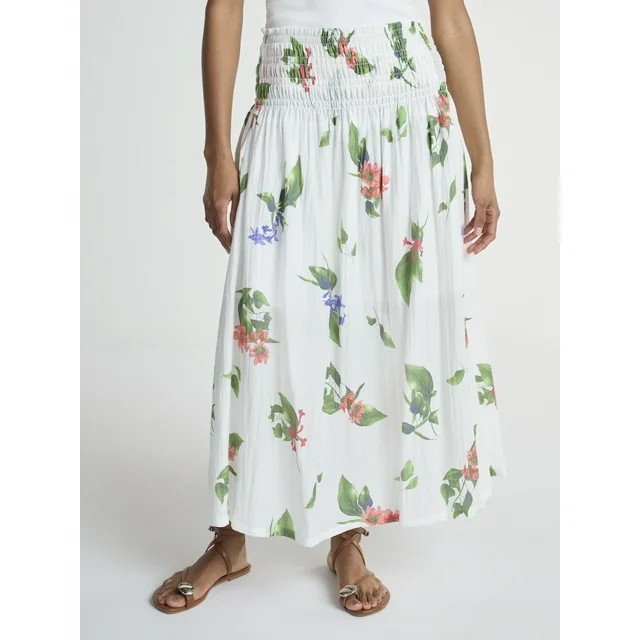 Scoop Women’s and Women’s Plus Smocked Waist Maxi Skirt, Sizes XS-4X | Walmart (US)