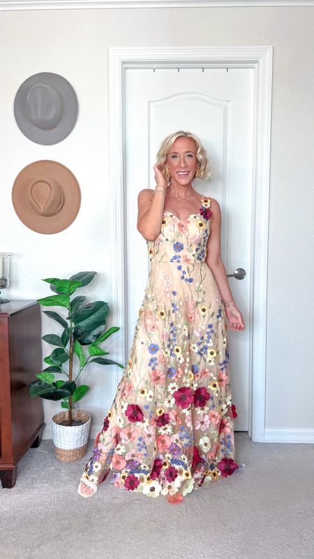 This dress is absolutely gorgeous! I’m planning on wearing it for a special event, but it would work for a gala, a fancy wedding (please invite me!), or even a prom! I love the flower appliqués and the nude base (it does come in other colors). But I also love what you can’t see - it has boning to help the top keep its shape & molded cups. PLUS, you can either order a set size OR order one to your own measurements for an exact fit - at no extra charge!
My shoes are also from AW bridal & not only match the dress so well, but are comfortable too!
•• AND you can use code LeslieG for 10% off 💖

#LTKShoeCrush #LTKWedding #LTKParties