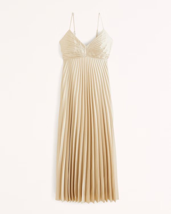 The A&F Giselle Pleated Maxi Dress | Abercrombie & Fitch (US)
