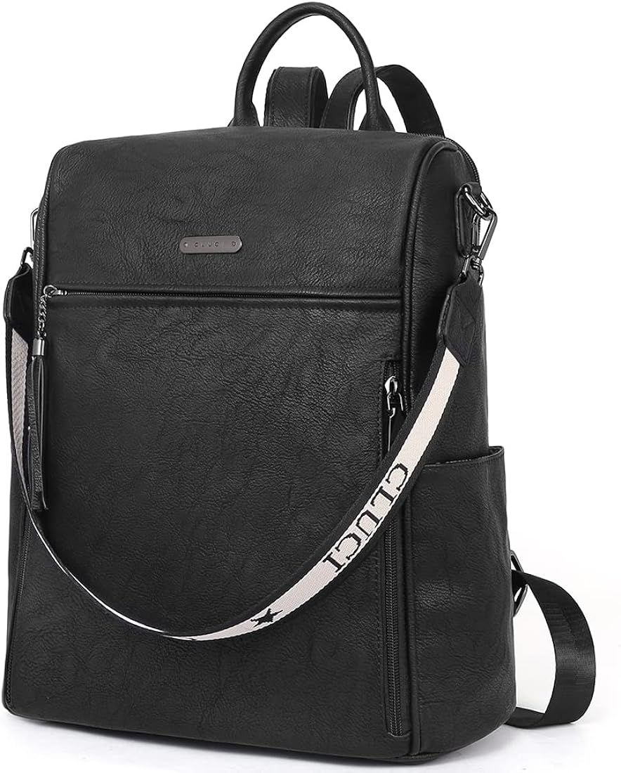 CLUCI Leather Backpack Purse for Women Designer Ladies Large Travel Convertible Shoulder Bag | Amazon (US)