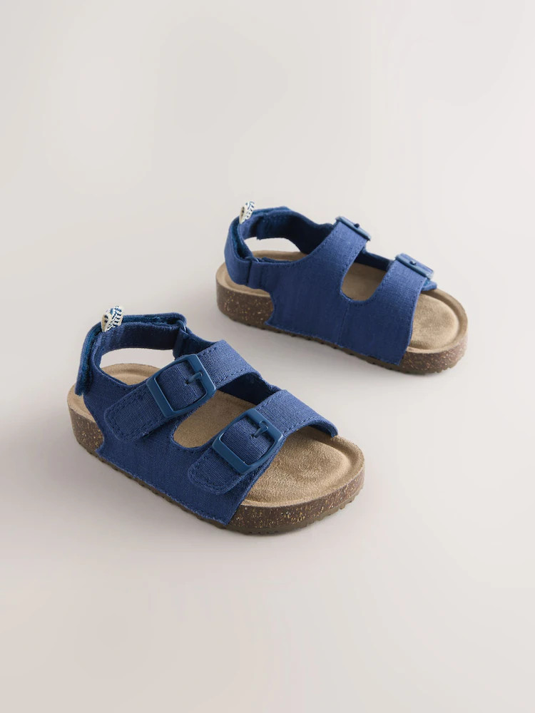 Blue/Navy Wide Fit (G) Double Buckle Sandals | Next US