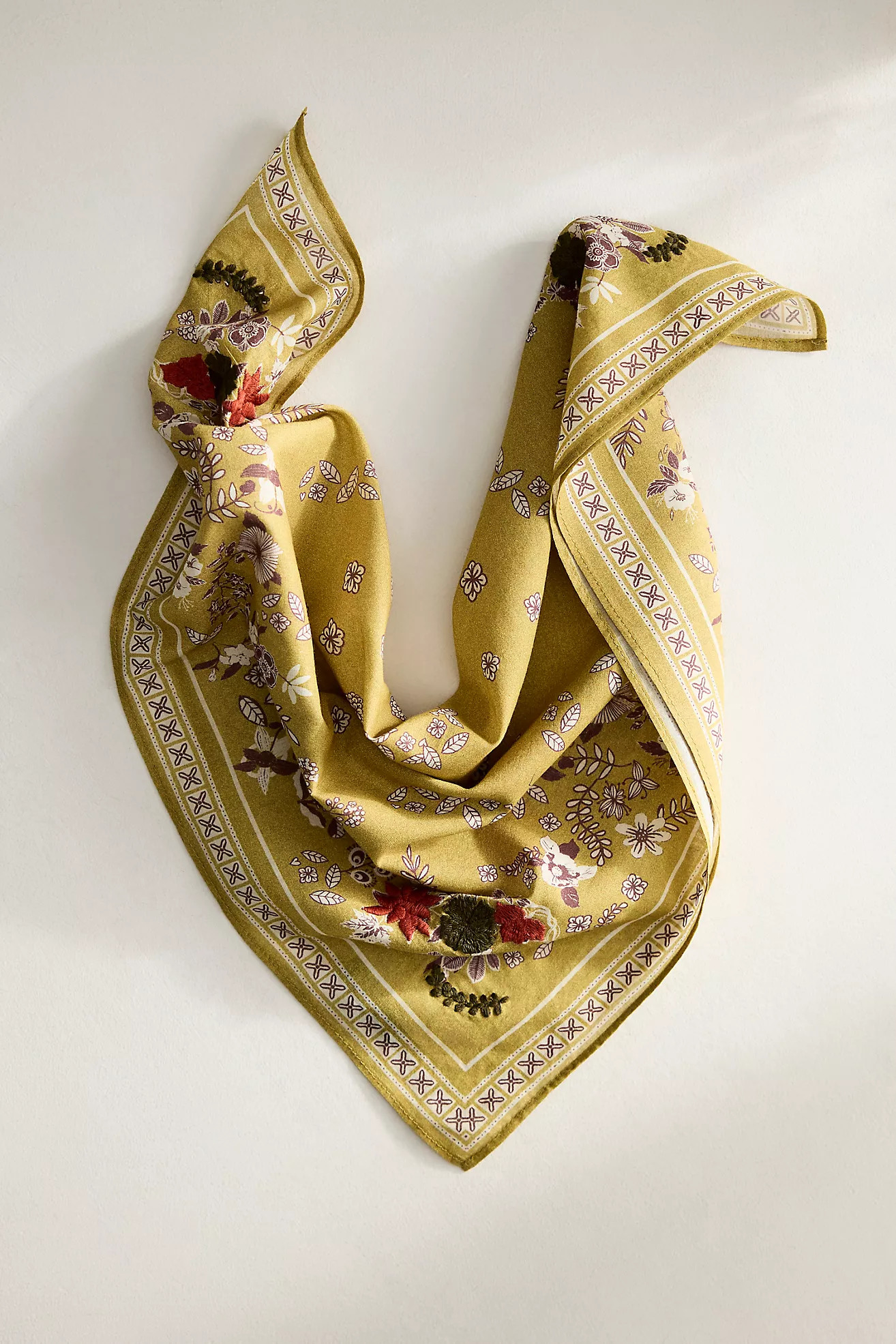 Embroidered Fall Floral Bandana | Anthropologie (US)