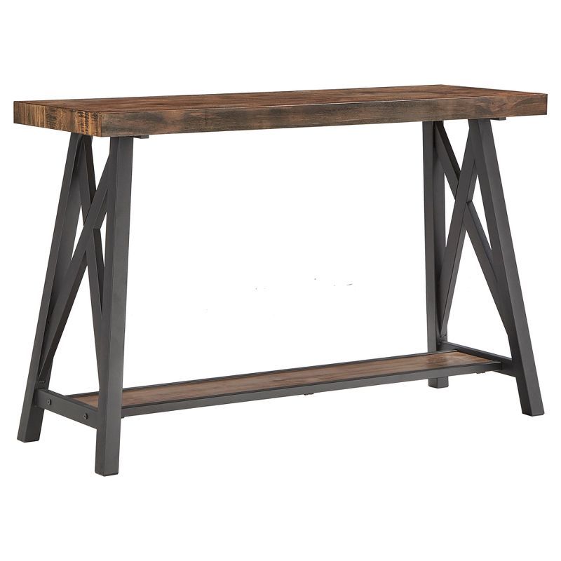 Lanshire Rustic Industrial Metal & Wood Entry Console Table - Inspire Q | Target