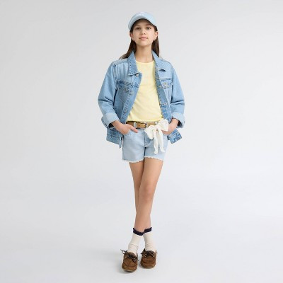 Levi's® Girls' Mid-Rise Frayed Cutoff Jean Shorts - Light Blue Denim 8 | Target