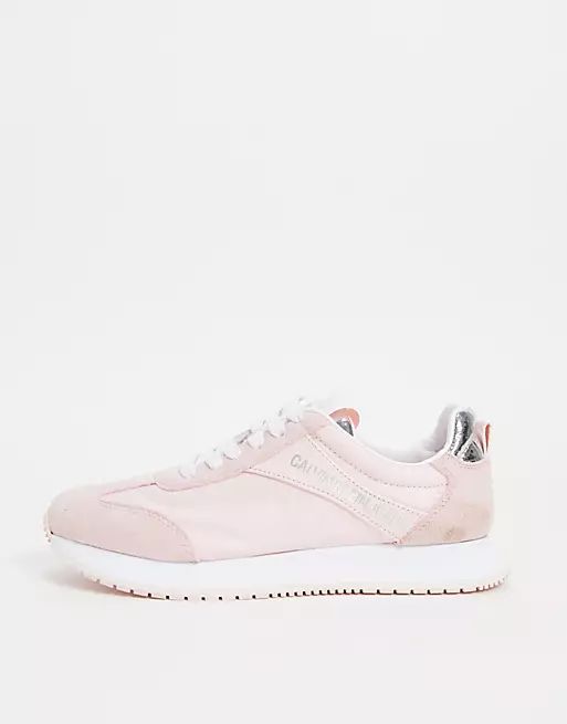 Calvin Klein Jeans jill runner sneakers in pink | ASOS (Global)